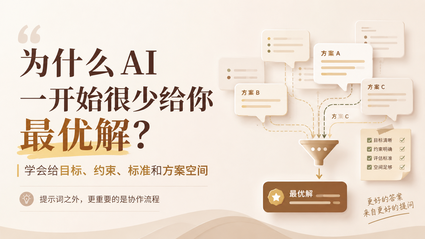 为什么 AI 一开始很少给你最优解？<br><br>