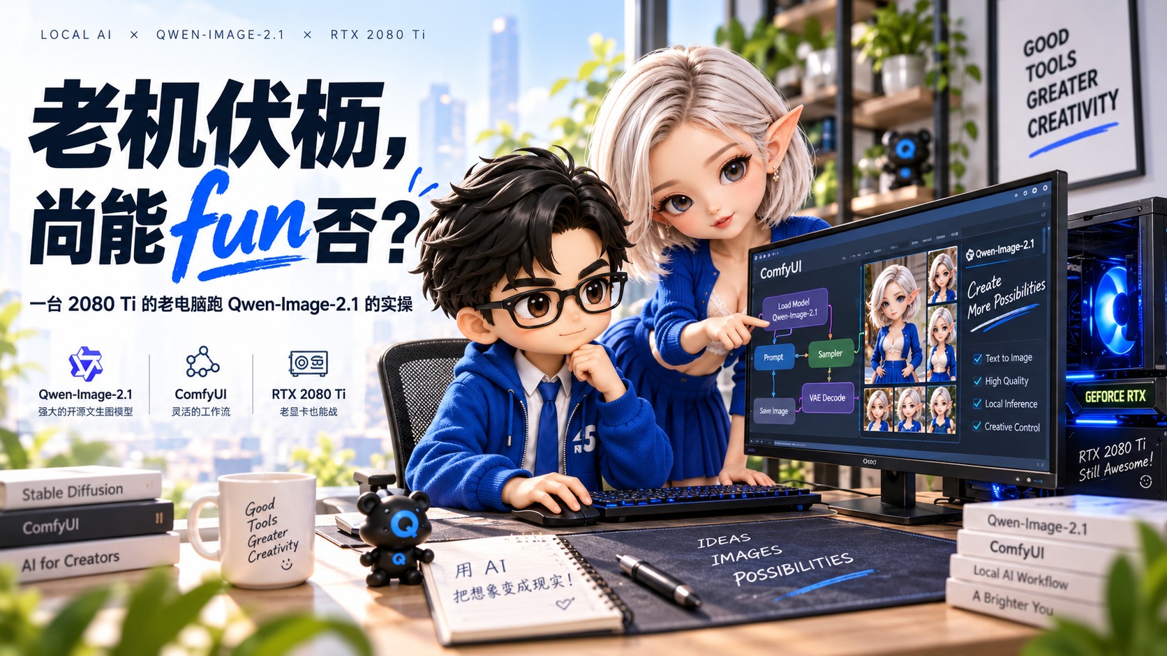 老机伏枥，尚能 fun 否？一台 2080 Ti 老电脑跑 Qwen-Image-2.1 的实操