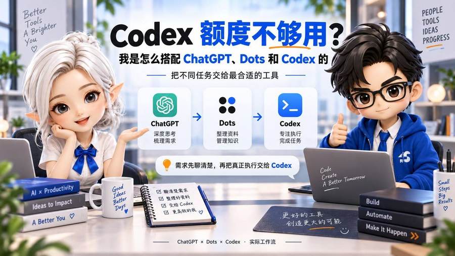 Codex 额度不够用？我是怎么搭配 ChatGPT、Dots 和 Codex 的