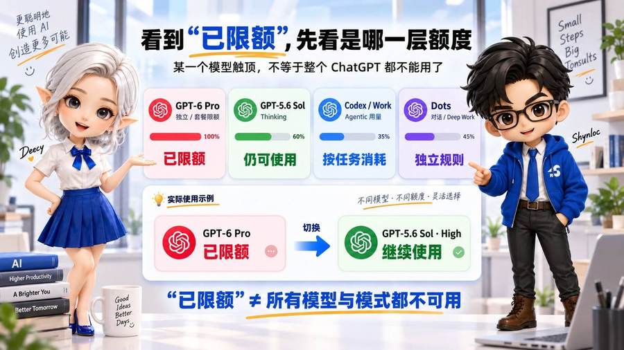 ChatGPT不同模型和模式的限额分层示意图